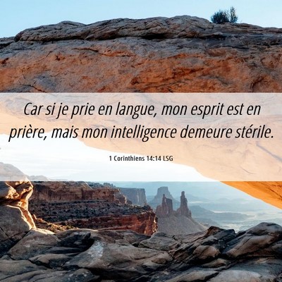 Picture 06 - 1 Corinthiens 14:14 LSG - Car si je prie en langue, mon esprit est en - Bible Verse Picture