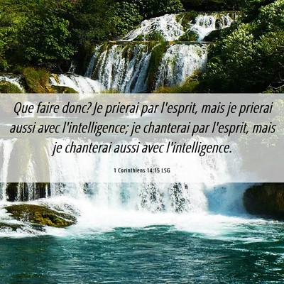 Picture 06 - 1 Corinthiens 14:15 LSG - Que faire donc? Je prierai par l'esprit, mais je - Bible Verse Picture