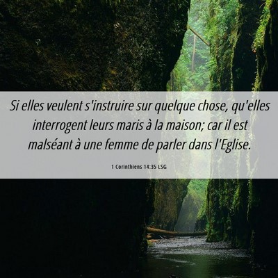 Picture 06 - 1 Corinthiens 14:35 LSG - Si elles veulent s'instruire sur quelque chose, - Bible Verse Picture