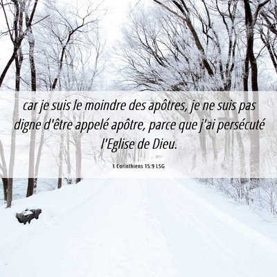 Picture 06 - 1 Corinthiens 15:9 LSG - car je suis le moindre des apôtres, je ne suis - Bible Verse Picture