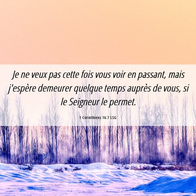 Picture 06 - 1 Corinthiens 16:7 LSG - Je ne veux pas cette fois vous voir en passant, - Bible Verse Picture