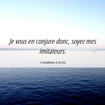 Picture 06 - 1 Corinthiens 4:16 LSG - Je vous en conjure donc, soyez mes - Bible Verse Picture