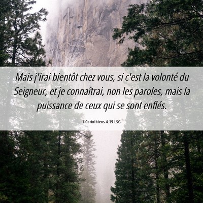 Picture 06 - 1 Corinthiens 4:19 LSG - Mais j'irai bientôt chez vous, si c'est la - Bible Verse Picture