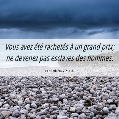 Picture 06 - 1 Corinthiens 7:23 LSG - Vous avez été rachetés à un grand prix; ne - Bible Verse Picture