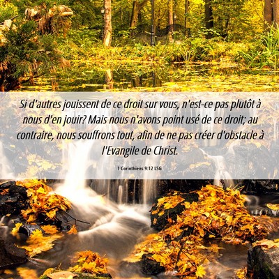 Picture 06 - 1 Corinthiens 9:12 LSG - Si d'autres jouissent de ce droit sur vous, - Bible Verse Picture