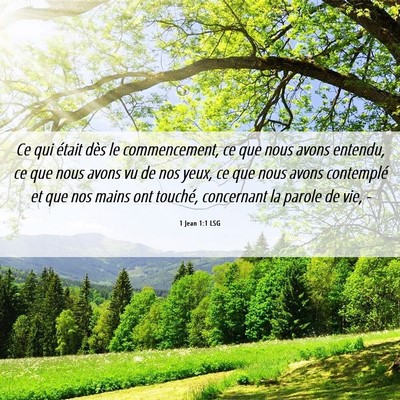 Picture 06 - 1 Jean 1:1 LSG - Ce qui était dès le commencement, ce que nous - Bible Verse Picture