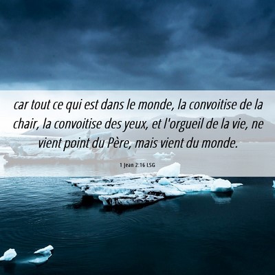 Picture 06 - 1 Jean 2:16 LSG - car tout ce qui est dans le monde, la convoitise - Bible Verse Picture
