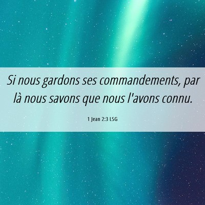 Picture 06 - 1 Jean 2:3 LSG - Si nous gardons ses commandements, par là nous - Bible Verse Picture