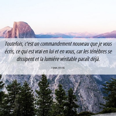 Picture 06 - 1 Jean 2:8 LSG - Toutefois, c'est un commandement nouveau que je - Bible Verse Picture
