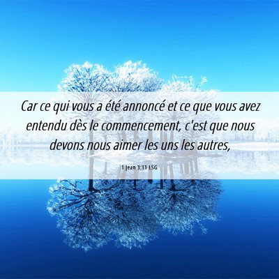 Picture 06 - 1 Jean 3:11 LSG - Car ce qui vous a été annoncé et ce que vous - Bible Verse Picture