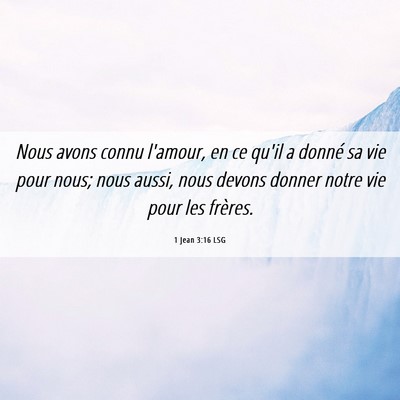 Picture 06 - 1 Jean 3:16 LSG - Nous avons connu l'amour, en ce qu'il a donné sa - Bible Verse Picture