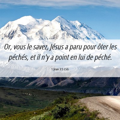 Picture 06 - 1 Jean 3:5 LSG - Or, vous le savez, Jésus a paru pour ôter les - Bible Verse Picture