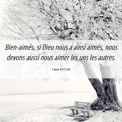 Picture 06 - 1 Jean 4:11 LSG - Bien-aimés, si Dieu nous a ainsi aimés, nous - Bible Verse Picture
