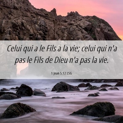 Picture 06 - 1 Jean 5:12 LSG - Celui qui a le Fils a la vie; celui qui n'a pas - Bible Verse Picture