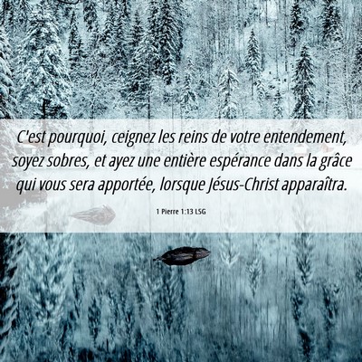 Picture 06 - 1 Pierre 1:13 LSG - C'est pourquoi, ceignez les reins de votre - Bible Verse Picture