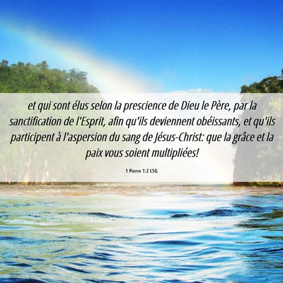 Picture 06 - 1 Pierre 1:2 LSG - et qui sont élus selon la prescience de Dieu le - Bible Verse Picture