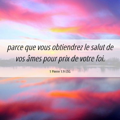 Picture 06 - 1 Pierre 1:9 LSG - parce que vous obtiendrez le salut de vos âmes - Bible Verse Picture
