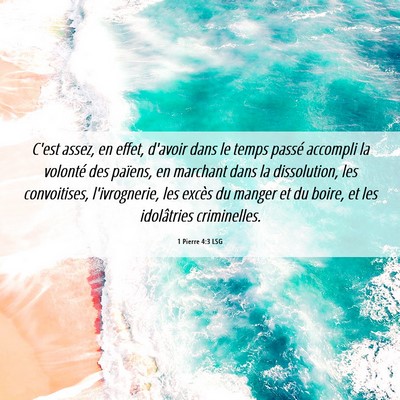 Picture 06 - 1 Pierre 4:3 LSG - C'est assez, en effet, d'avoir dans le temps - Bible Verse Picture