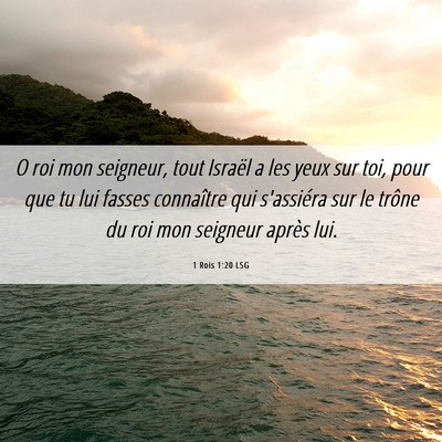 Picture 06 - 1 Rois 1:20 LSG - O roi mon seigneur, tout Israël a les yeux sur - Bible Verse Picture