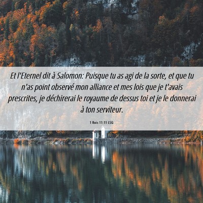 Picture 06 - 1 Rois 11:11 LSG - Et l'Eternel dit à Salomon: Puisque tu as agi de - Bible Verse Picture