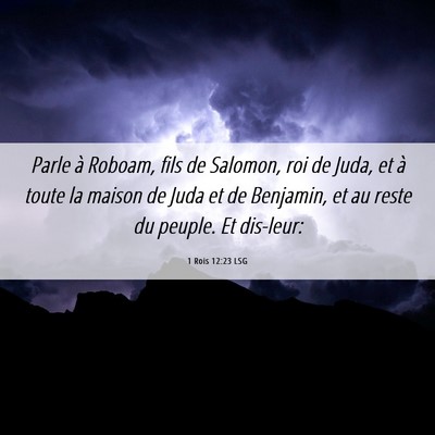 Picture 06 - 1 Rois 12:23 LSG - Parle à Roboam, fils de Salomon, roi de Juda, et - Bible Verse Picture