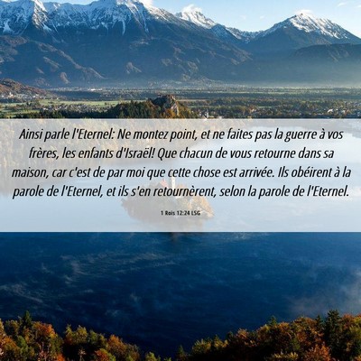 Picture 06 - 1 Rois 12:24 LSG - Ainsi parle l'Eternel: Ne montez point, et ne - Bible Verse Picture