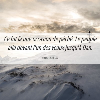 Picture 06 - 1 Rois 12:30 LSG - Ce fut là une occasion de péché. Le peuple - Bible Verse Picture