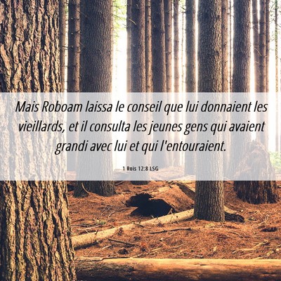 Picture 06 - 1 Rois 12:8 LSG - Mais Roboam laissa le conseil que lui donnaient - Bible Verse Picture
