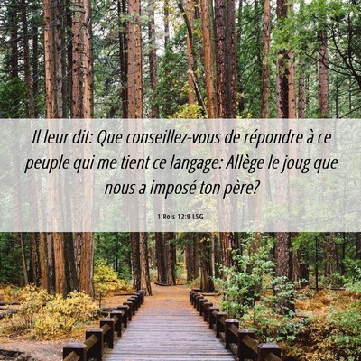 Picture 06 - 1 Rois 12:9 LSG - Il leur dit: Que conseillez-vous de répondre à - Bible Verse Picture