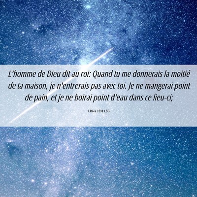 Picture 06 - 1 Rois 13:8 LSG - L'homme de Dieu dit au roi: Quand tu me donnerais - Bible Verse Picture