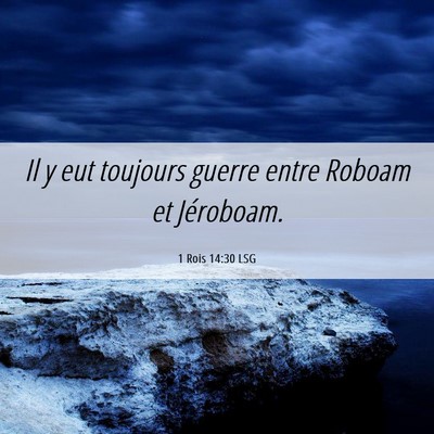Picture 06 - 1 Rois 14:30 LSG - Il y eut toujours guerre entre Roboam et - Bible Verse Picture