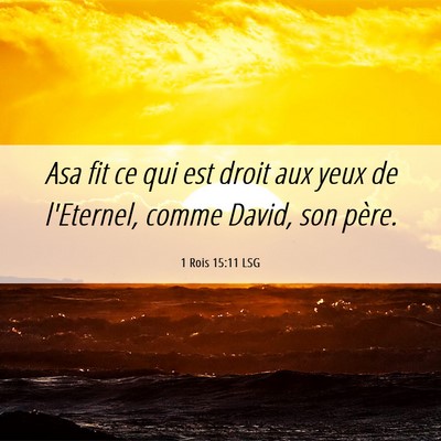 Picture 06 - 1 Rois 15:11 LSG - Asa fit ce qui est droit aux yeux de l'Eternel, - Bible Verse Picture