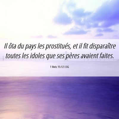 Picture 06 - 1 Rois 15:12 LSG - Il ôta du pays les prostitués, et il fit - Bible Verse Picture