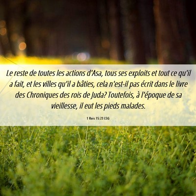Picture 06 - 1 Rois 15:23 LSG - Le reste de toutes les actions d'Asa, tous ses - Bible Verse Picture