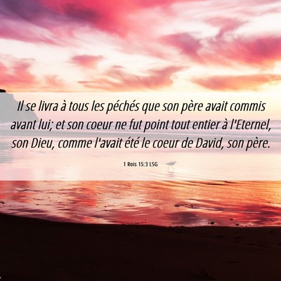Picture 06 - 1 Rois 15:3 LSG - Il se livra à tous les péchés que son père - Bible Verse Picture