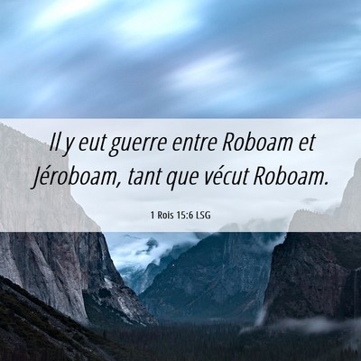 Picture 06 - 1 Rois 15:6 LSG - Il y eut guerre entre Roboam et Jéroboam, tant - Bible Verse Picture