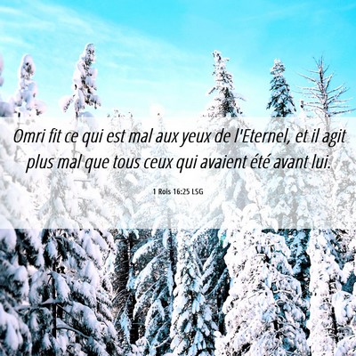 Picture 06 - 1 Rois 16:25 LSG - Omri fit ce qui est mal aux yeux de l'Eternel, et - Bible Verse Picture