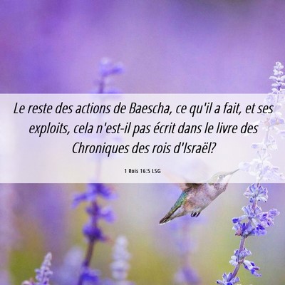 Picture 06 - 1 Rois 16:5 LSG - Le reste des actions de Baescha, ce qu'il a fait, - Bible Verse Picture