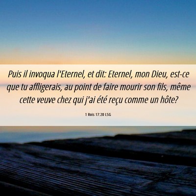 Picture 06 - 1 Rois 17:20 LSG - Puis il invoqua l'Eternel, et dit: Eternel, mon - Bible Verse Picture