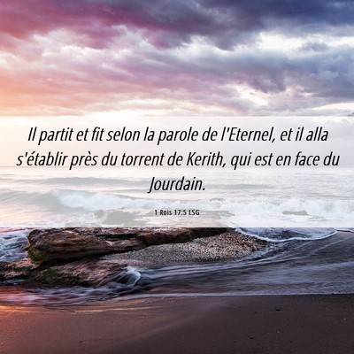 Picture 06 - 1 Rois 17:5 LSG - Il partit et fit selon la parole de l'Eternel, et - Bible Verse Picture