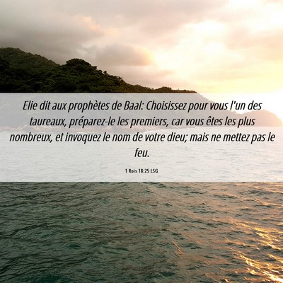 Picture 06 - 1 Rois 18:25 LSG - Elie dit aux prophètes de Baal: Choisissez pour - Bible Verse Picture