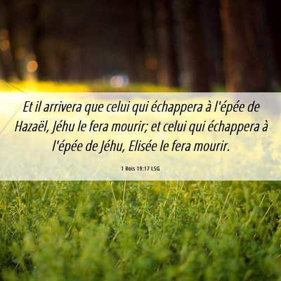 Picture 06 - 1 Rois 19:17 LSG - Et il arrivera que celui qui échappera à - Bible Verse Picture