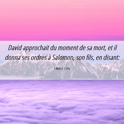 Picture 06 - 1 Rois 2:1 LSG - David approchait du moment de sa mort, et il - Bible Verse Picture