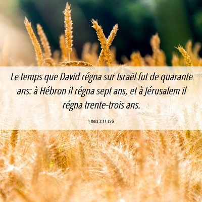 Picture 06 - 1 Rois 2:11 LSG - Le temps que David régna sur Israël fut de - Bible Verse Picture
