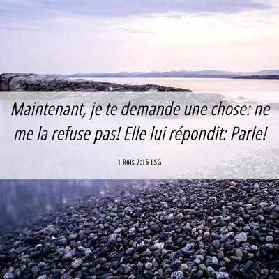 Picture 06 - 1 Rois 2:16 LSG - Maintenant, je te demande une chose: ne me la - Bible Verse Picture