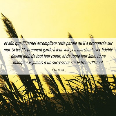 Picture 06 - 1 Rois 2:4 LSG - et afin que l'Eternel accomplisse cette parole - Bible Verse Picture