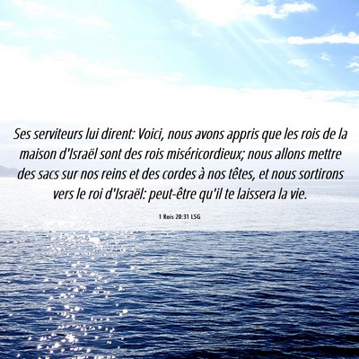 Picture 06 - 1 Rois 20:31 LSG - Ses serviteurs lui dirent: Voici, nous avons - Bible Verse Picture