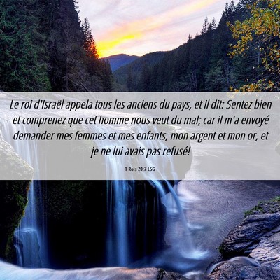 Picture 06 - 1 Rois 20:7 LSG - Le roi d'Israël appela tous les anciens du pays, - Bible Verse Picture