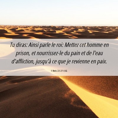 Picture 06 - 1 Rois 22:27 LSG - Tu diras: Ainsi parle le roi: Mettez cet homme en - Bible Verse Picture