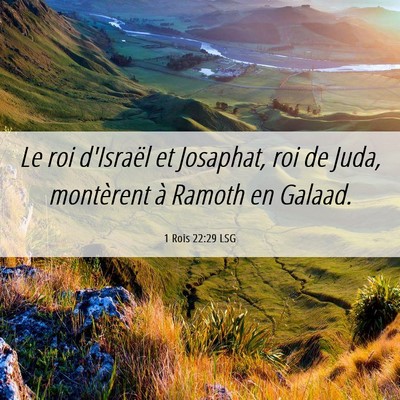 Picture 06 - 1 Rois 22:29 LSG - Le roi d'Israël et Josaphat, roi de Juda, - Bible Verse Picture